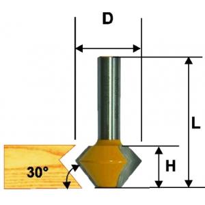 Фреза кромочная конусная ф38,1х22,2 мм, 45° хвостовик 12 мм, ЭНКОР, 10641