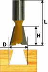 Фреза пазовая ф9,5х10 мм, 9°, Ласточкин хвостовик 8 мм, ЭНКОР, 9315
